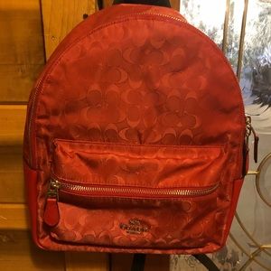 Coach red booksack purse